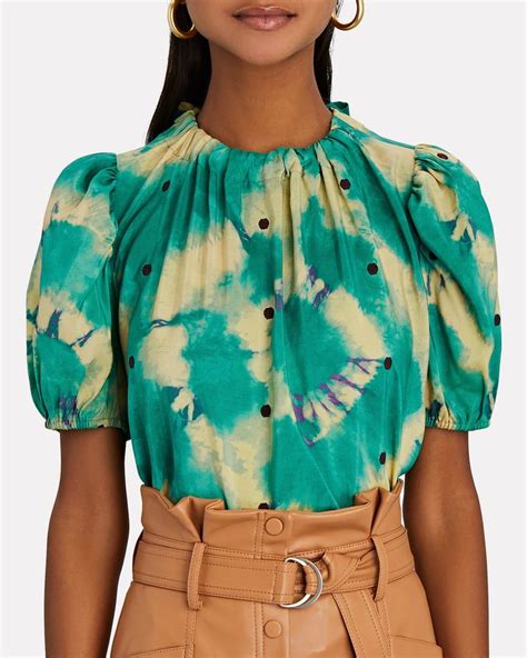 INTERMIX Ulla Johnson Silk Dyeing Silk Blouse