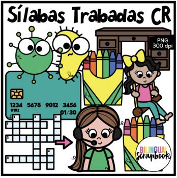 Silabas Trabadas Cr Clipart Blends In Spanish By Bilingual Scrapbook