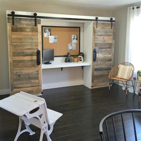 Hidden Study With Sliding Barn Doors As Seen On Hgtvs Open Concept