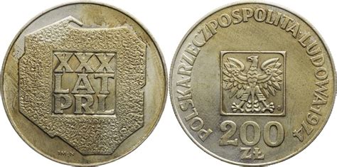 Polen Volksrepublik 200 Zloty 1974 30th Anniversary Of People S