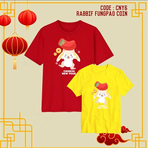 Jual Kaos Imlek Keluarga Cny Rabbit Fungpao Coin Baju Tshirt Set