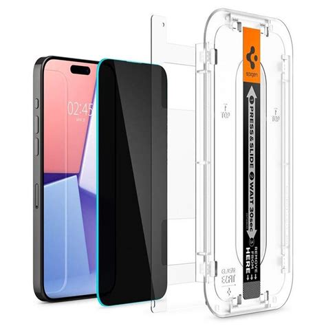 Spigen Iphone Pro Glas Tr Ez Fit Privacy Sk Rmskydd H Rdat Glas