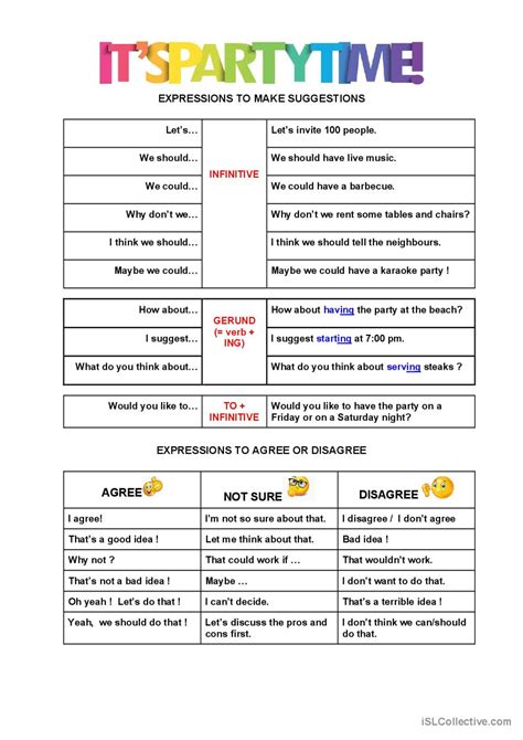 Making Suggestions For Organizing A English ESL Worksheets Pdf Doc