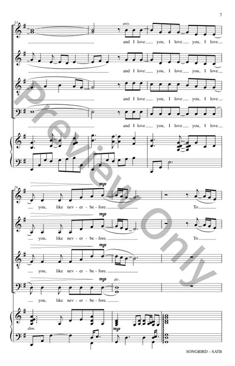 Songbird (SATB divisi) arr. Paul Langford| J.W. Pepper Sheet Music