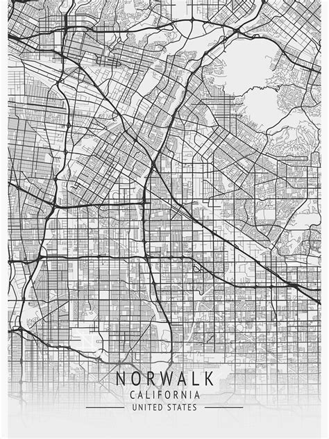 Norwalk California Us Gray City Map Sticker For Sale By