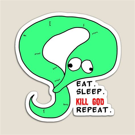 Lime Green Kill God Worm On A String Funny Meme Magnet For Sale By