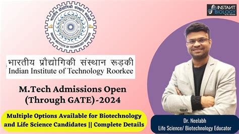 Iit Roorkee M Tech Admissions Open Through Gate Complete