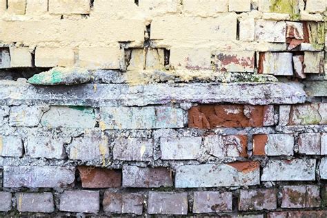 Il Vecchio Dipinto E Distrutto Muri Di Mattoni Foto Stock Malven