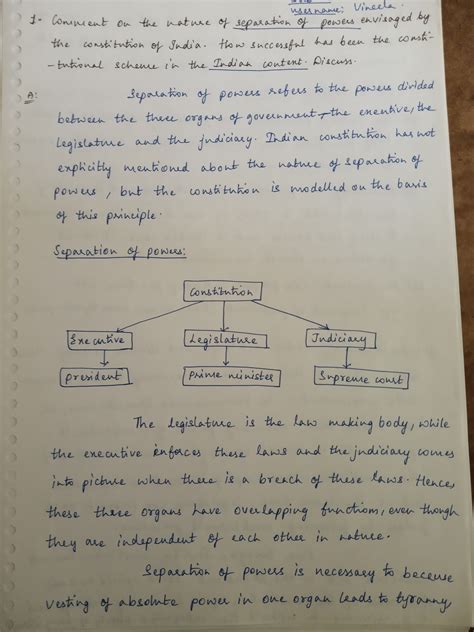 Comment on the nature of separation of powers envisaged by the ...