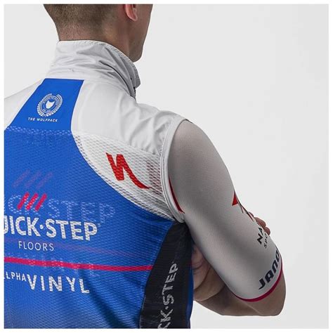 Castelli Mens Quick Step Pro Light Wind Gilet Belgian Blue White S