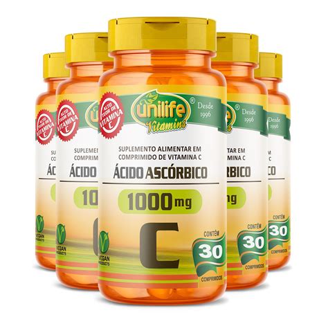 Kit Cido Asc Rbico Vitamina C Unilife Comprimidos Edin