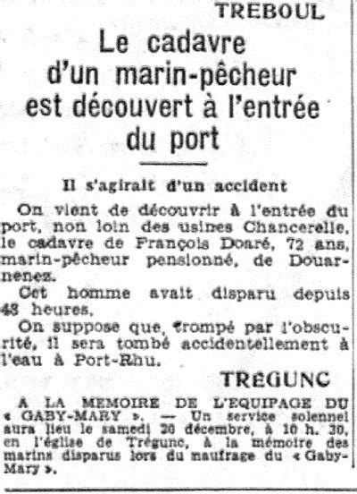 Le cadavre d un marin pêcheur est découvert à l entrée du port Bagou