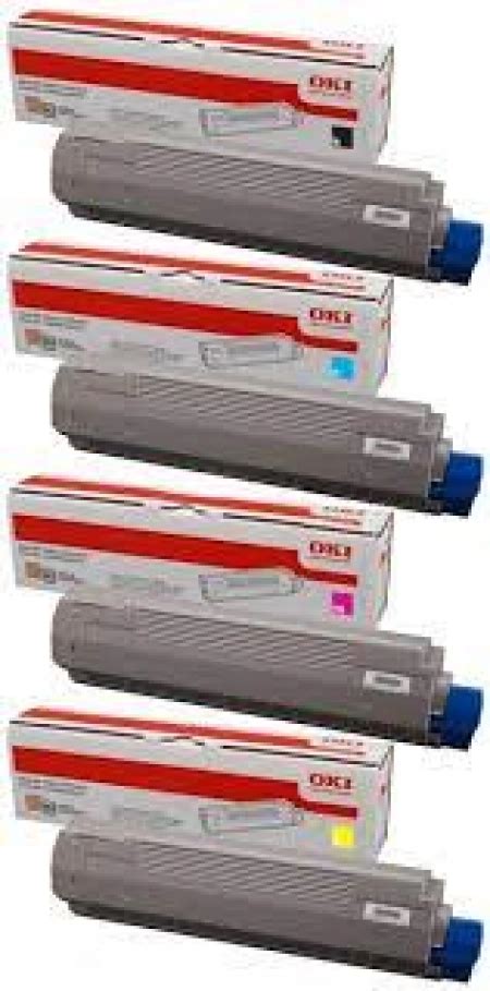 4 Pack Oki C810 Toner Cartridges 44059133 44059136 1bk1c1m1y