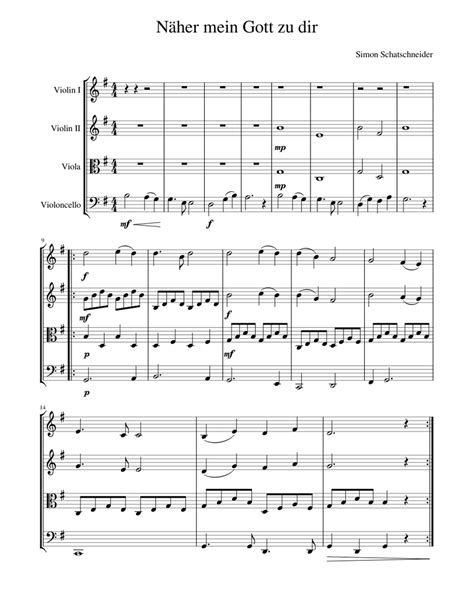 Nearer My God To Thee Sheet Music For Violin Viola Cello String