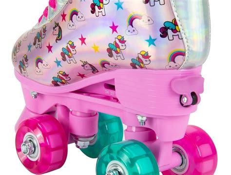 Patins Unicórnio Infantil Led Quad 4 Rodas Ajustável Frete grátis