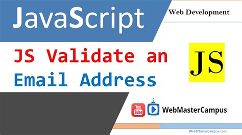 Javascript Validate An Email Address Youtube