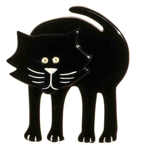 Broche Chat Arthur Noir Bijoux Pavone