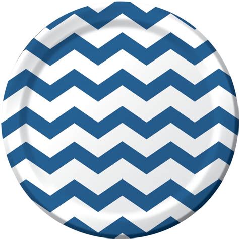 Chevron Dots Blue 9 Inch Paper Plates Party At Lewis Elegant Party