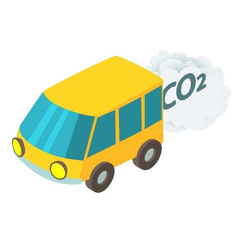 Premium Vector Air Pollution Icon Isometric Vector New Yellow Car With Cloud Of Carbon Dioxide