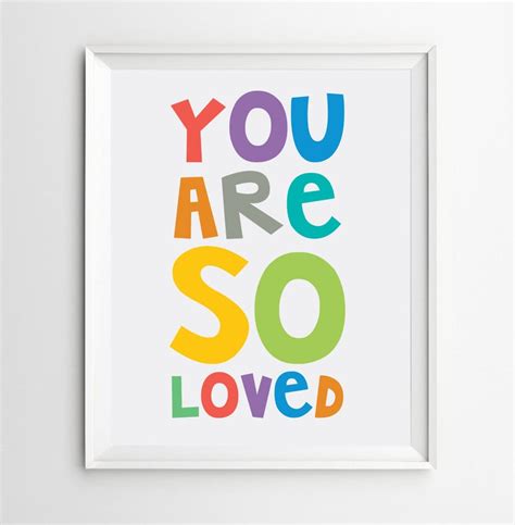 You Are So Loved Nursery Printable Typographic Wall Art Etsy