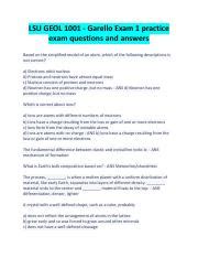 Lsu Geol Garello Exam Practice Exam Questions And Answers Pdf