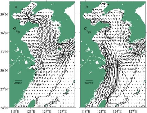 Sd Ellipses Of The Geostrophic Current Associated With The First A