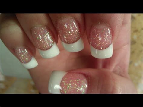 Solar Nails With Glitter Tips