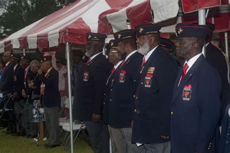 Montford Point Marines Stand At Attention During The NARA DVIDS