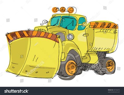 Snowplow Cartoon Stock Vector Royalty Free 94193473 Shutterstock