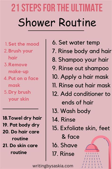 Shower Routineshower Routine Stepsself Care Shower Routine Face Routine