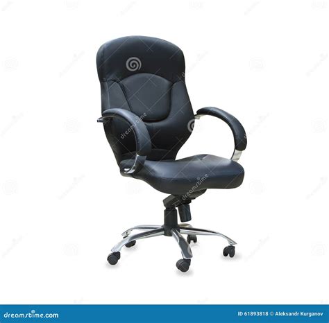 Modern Office Chair From Black Leather Stock Photo Image Of Chief