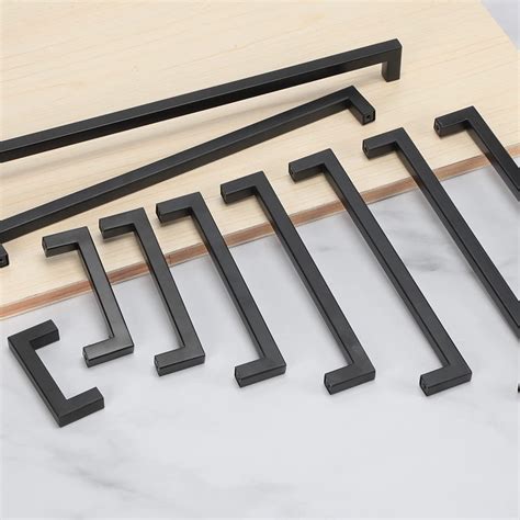 Redunest Cabinet Pulls Matte Black Cabinet Handles Square Drawer Pulls