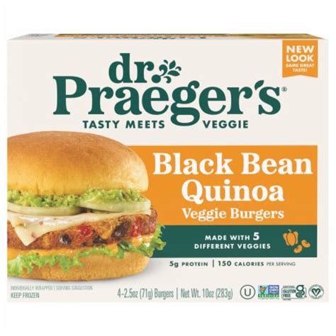 Dr Praeger S Gluten Free Black Bean Quinoa Veggie Burgers 4 Ct 10