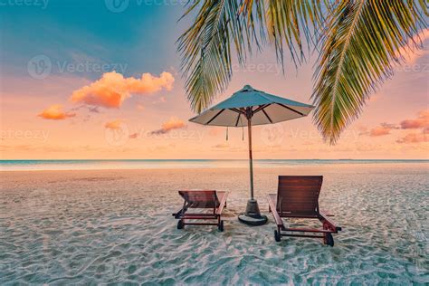 Amazing Beach Chairs On The Sandy Beach Sea Luxury Summer Holiday