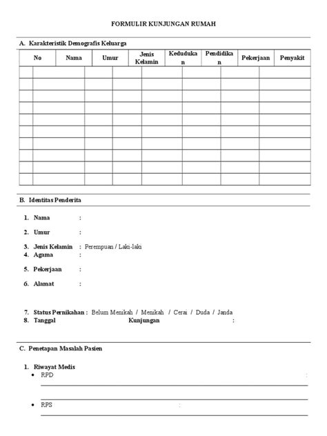 Formulir Kunjungan Rumah Pdf