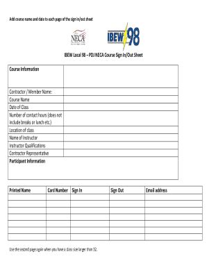 Fillable Online Ibew Local Course Approval Form Fax Email Print