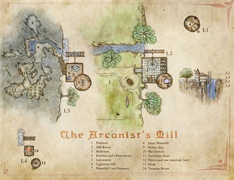 The Arcanist's Mill - A Wizard's Tower Map with a Twist