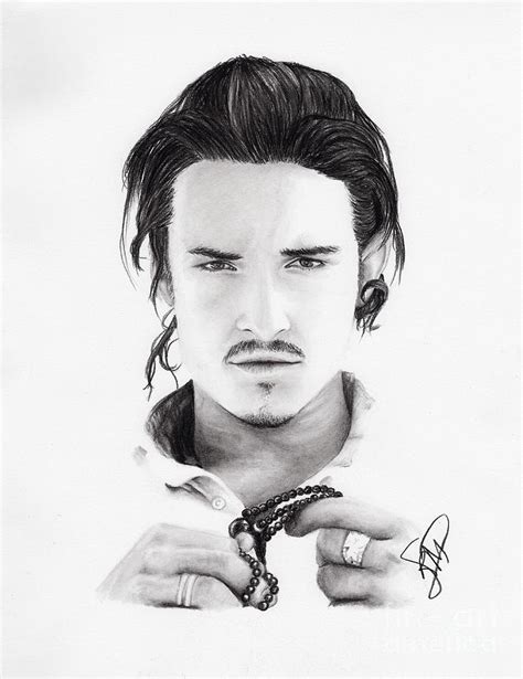 Orlando Bloom Drawing By Rosalinda Markle