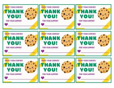 Girl Scout Cookie Thank You Card Girl Scout Thank You Note Girl Scout Cookie Card Girl Scout