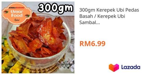 300gm Kerepek Ubi Pedas Basah Kerepek Ubi Sambal Kerepek Ubi Pedas