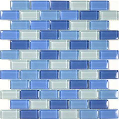 Turquoise Cobalt Blue Blend 1 X 2 Gc82348b3 Mosaic Glass Tile