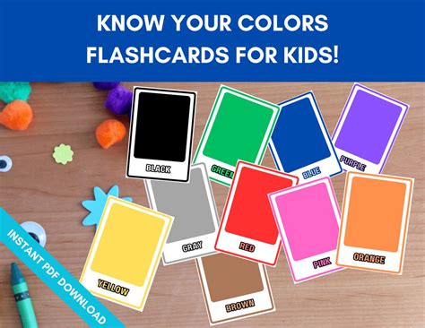 Printable Colors Flash Cards for Toddlers Kindergarten Preschool ...