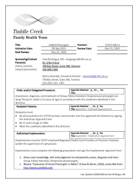 Fillable Online Managing Streptococcal Pharyngitis A Review Of