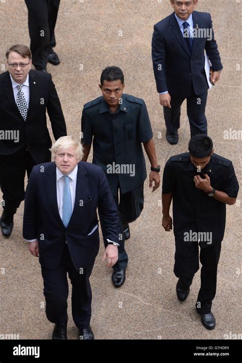 Mayor London Boris Johnson Left Arrives Meeting Malaysian Prime