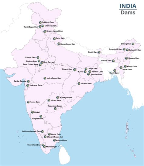 Dams In India List Of Major Dams In India State Wise Maps