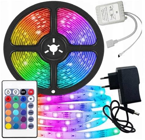 TaŚma Led Rgb 300 Led Smd 5m Pilot Zasilacz Taśma 5050 • Cena