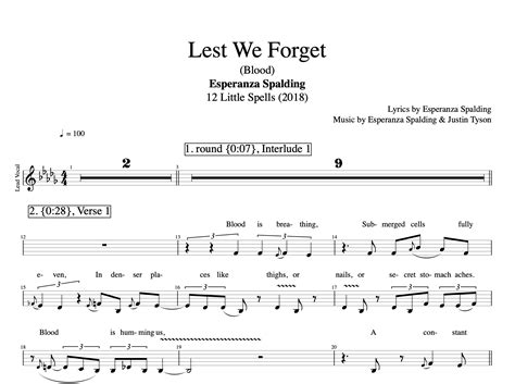 Lest We Forget By Esperanza Spalding Voice Piano Guitars Bass Sheet Music Chords