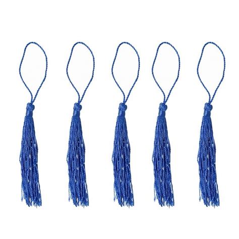 70mm Polyester Tassel With Loop Medium Blue 5pcs Beads And Beading Supplies From The Bead