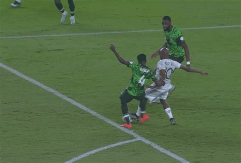 The referee Nigeria vs South Africa after VAR canceled goal and awarded ...