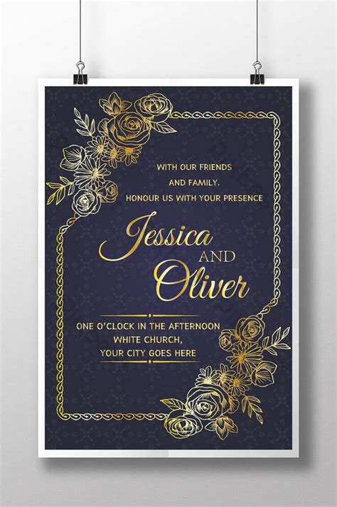 Vintage And Luxury Wedding Invitation Poster Ai Free Download